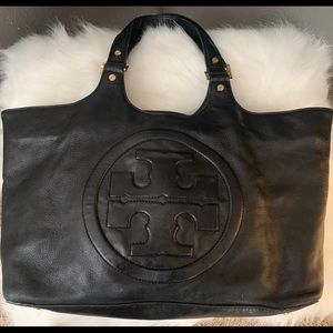 Tory Burch black leather Bombe bag